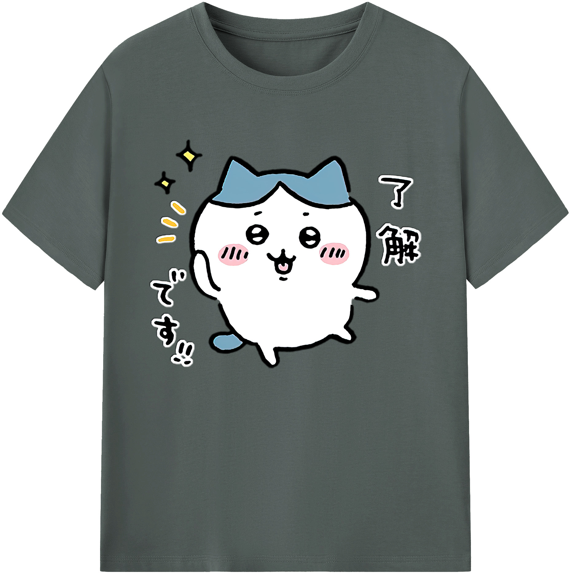 （画像用） ちいかわ ハチワレ Chii-kawa hachiware 綿100％ メンズ半袖Tシャツ｜肌触りやわらか＆通気性